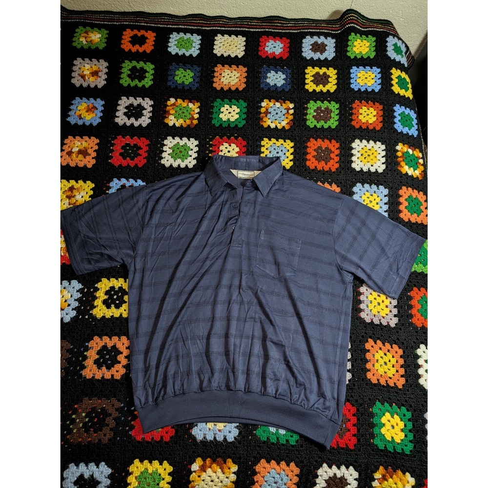 Vintage 80s 90s Classics By Palmland Polo Pocket Shirt  Size XL Blue